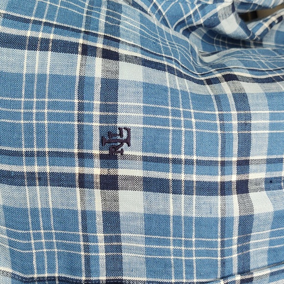 Ralph Lauren💙Dorchst Blue Plaid Linen Shirt, Medium 🆕 - Picture 9 of 15